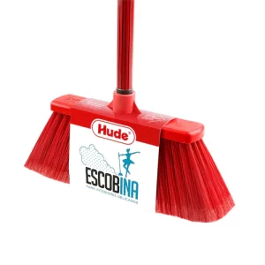 ESCOBA MANGO PLASTICO ESCOBINA 30.5 CM ROJO HUDE